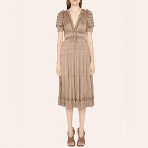 Ulla Johnson Taupe Midi Dress